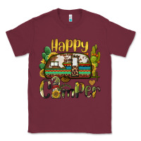Burgundy happy camper caravan and gnome Classic Tee - BarkalooDesign