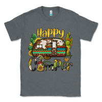 Charcoal Heather happy camper caravan and gnome Classic Tee - BarkalooDesign