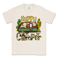 Natural happy camper caravan and gnome Classic Tee - BarkalooDesign
