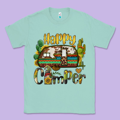 Happy Camper Caravan And Gnome Classic Tee Designed By Barkaloodesign