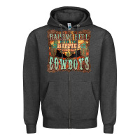 Charcoal Heather raising hell with the hippies and the cowboys Zipper Hoodie - NancyCooperArtShop