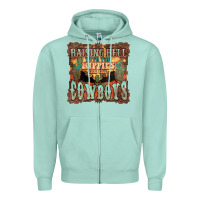 Seafoam raising hell with the hippies and the cowboys Zipper Hoodie - NancyCooperArtShop