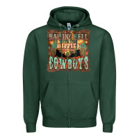 Sports Green raising hell with the hippies and the cowboys Zipper Hoodie - NancyCooperArtShop