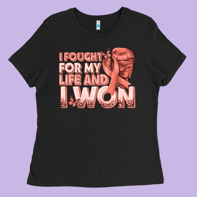 I Fought For My Life And I Won Uterine Cancer Peac Ladies Tee Designed By Texasbilliewilder