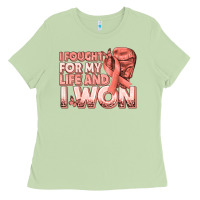 Matcha i fought for my life and i won uterine cancer peac Ladies Tee - texasbilliewilder
