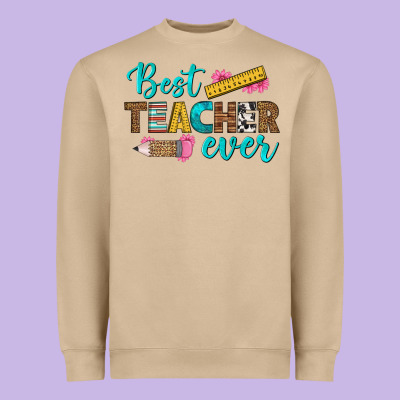 Best Teacher Ever Heavyweight Sweatshirt Designed By Bundleandbundleshop