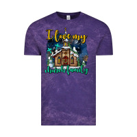 Cloud Purple Christmas church and snow   ı love my church family Vintage Tee - AdoDesignShop