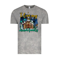 Cloud Rock Christmas church and snow   ı love my church family Vintage Tee - AdoDesignShop