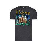 Vintage Black Christmas church and snow   ı love my church family Vintage Tee - AdoDesignShop