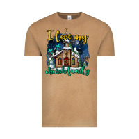 Vintage Camel Christmas church and snow   ı love my church family Vintage Tee - AdoDesignShop