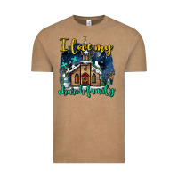 Christmas Church And Snow   ı Love My Church Family Vintage Tee | Teevron