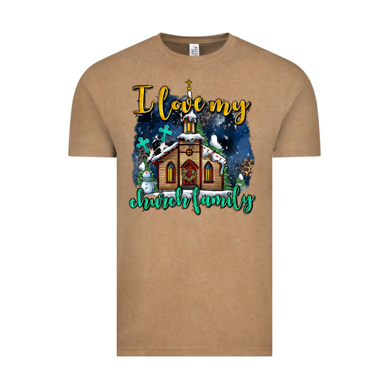 Christmas Church And Snow   ı Love My Church Family Vintage Tee by AdoDesignShop | Teevron