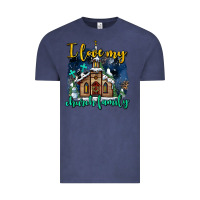 Vintage Denim Christmas church and snow   ı love my church family Vintage Tee - AdoDesignShop