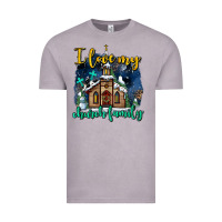Vintage Zinc Christmas church and snow   ı love my church family Vintage Tee - AdoDesignShop