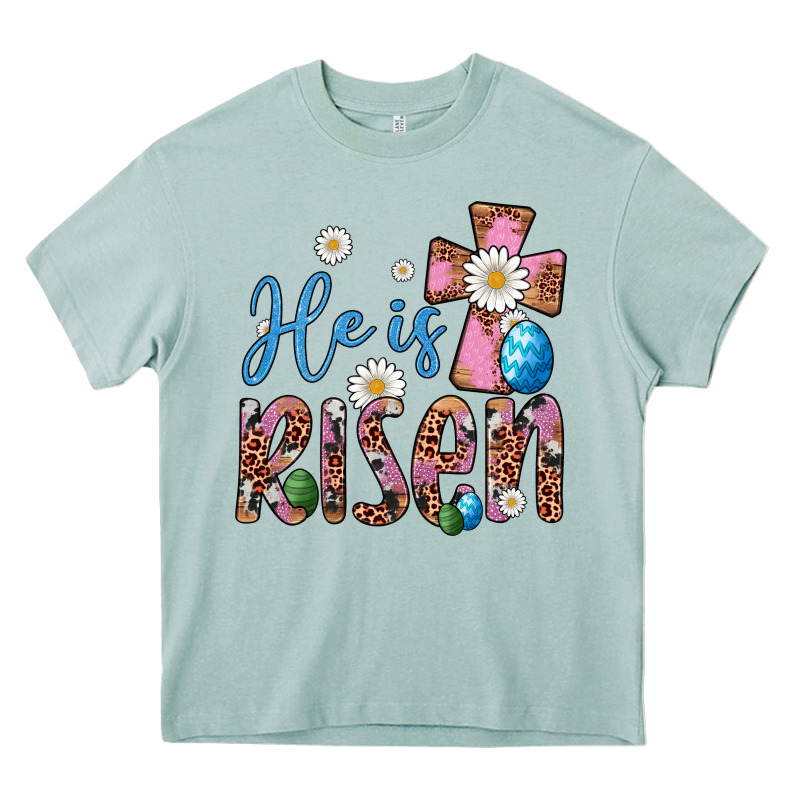 He Is Risen Cross Heavy Core Tee by Artiststas | Teevron