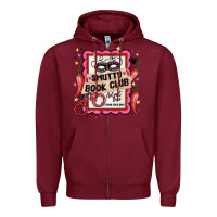 Burgundy smutty book club admit one good girls only Zipper Hoodie - MaliasSmallBusiness