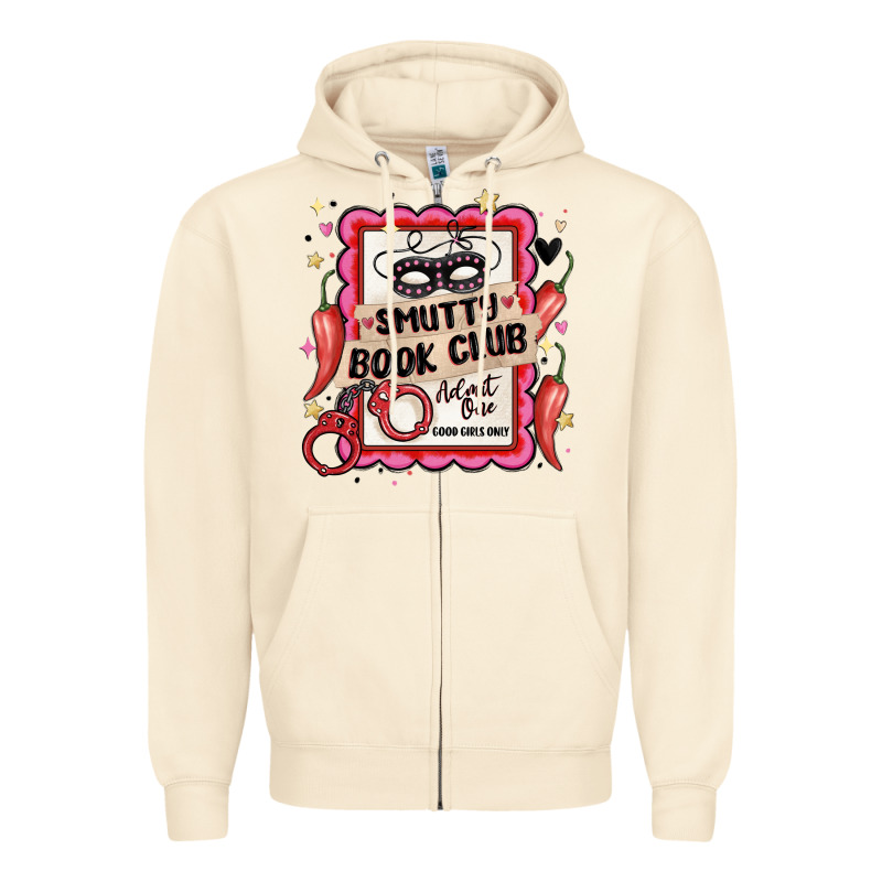 Smutty Book Club Admit One Good Girls Only Zipper Hoodie by MaliasSmallBusiness | Teevron