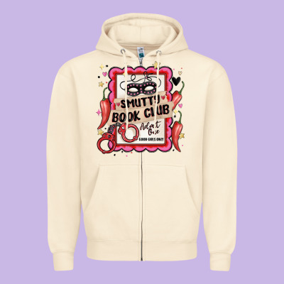 Smutty Book Club Admit One Good Girls Only Zipper Hoodie Designed By Maliassmallbusiness