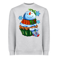 Heather Grey snowman cupcake Heavyweight Sweatshirt - AdoDesignShop