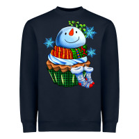 Navy snowman cupcake Heavyweight Sweatshirt - AdoDesignShop