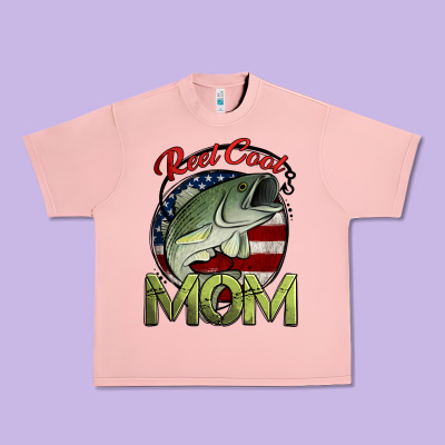 Reel Cool Mom Fishing Urban Heavy Tee Designed By Jasminsmagicworld