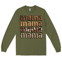Army Green faux sequins mama Long Sleeve Tee - JahusDesignShop