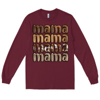 Burgundy faux sequins mama Long Sleeve Tee - JahusDesignShop