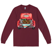 Burgundy Christmas truck Long Sleeve Tee - BarkalooDesign