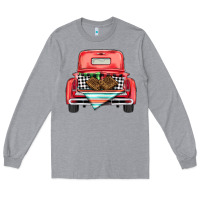 Heather Grey Christmas truck Long Sleeve Tee - BarkalooDesign