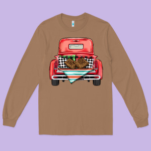 Christmas Truck Long Sleeve Tee Designed By Barkaloodesign