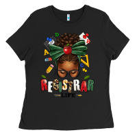 Black registrar life afro messy bun Ladies Tee - texasbilliewilder