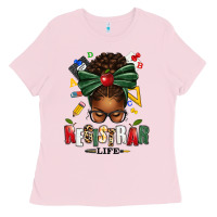 Bubblegum Pink registrar life afro messy bun Ladies Tee - texasbilliewilder