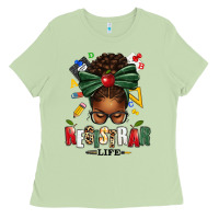 Matcha registrar life afro messy bun Ladies Tee - texasbilliewilder