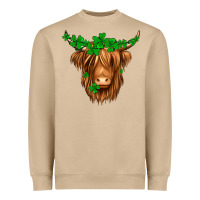 St. Patrick’s Day Long Hair Shaggy Cow Heavyweight Sweatshirt | Teevron