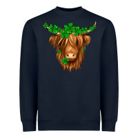 Navy St. Patrick’s Day Long Hair Shaggy Cow Heavyweight Sweatshirt - Jasminsmagicworld