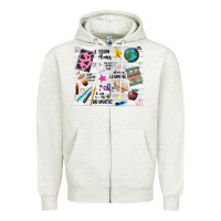 Oatmeal Heather teacher always learning Zipper Hoodie - NancyCooperArtShop