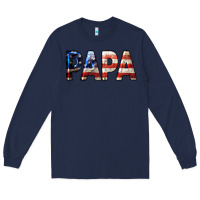 Navy American Papa Long Sleeve Tee - LillyAllenDesigns