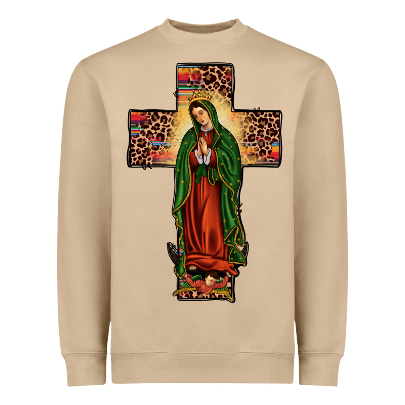 Our Lady Of Guadalupe Cross Heavyweight Sweatshirt by JahusDesignShop | Teevron