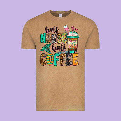 Half Nurse Half Coffee Vintage Tee Designed By Jasminsmagicworld