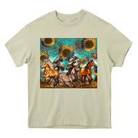 Mossy western horses Heavy Core Tee - Zillion Design Studio