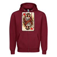 Burgundy queen of hearts cowgirl Zipper Hoodie - NancyCooperArtShop