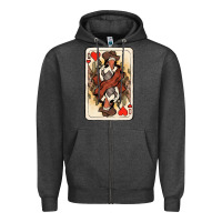 Charcoal Heather queen of hearts cowgirl Zipper Hoodie - NancyCooperArtShop