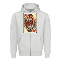 Dove Grey queen of hearts cowgirl Zipper Hoodie - NancyCooperArtShop