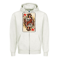 Oatmeal Heather queen of hearts cowgirl Zipper Hoodie - NancyCooperArtShop