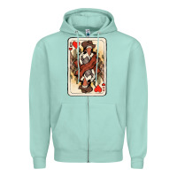 Seafoam queen of hearts cowgirl Zipper Hoodie - NancyCooperArtShop
