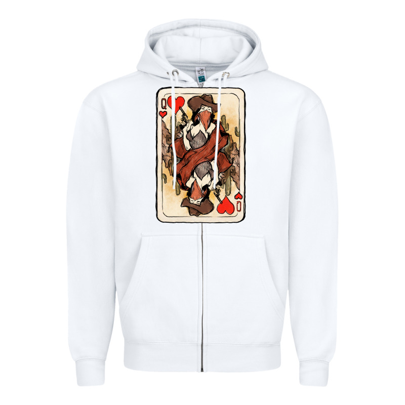 Queen Of Hearts Cowgirl Zipper Hoodie by NancyCooperArtShop | Teevron