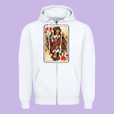 Queen Of Hearts Cowgirl Zipper Hoodie Designed By Nancycooperartshop