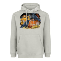 Moon Dust Fall Background With Crow Heavyweight Hoodie - LillyAllenDesigns