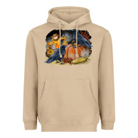 Mushroom Fall Background With Crow Heavyweight Hoodie - LillyAllenDesigns