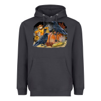 Smoke Fall Background With Crow Heavyweight Hoodie - LillyAllenDesigns